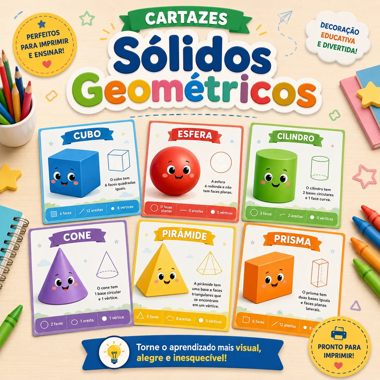 Cartazes Sólidos Geométricos